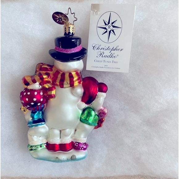 EUC Christopher Radko “Chilly Tunes Trio” Snowman Ornament (Retired Style) - Picture 2 of 7